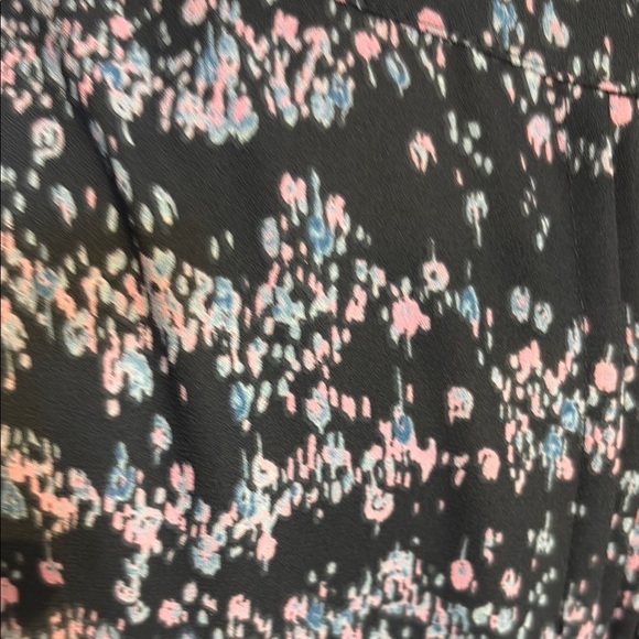 NYDJ Blue and PinkRelaxed Blouse with 3/4 Sleeves and Mandarin Collar - Picture 7 of 8